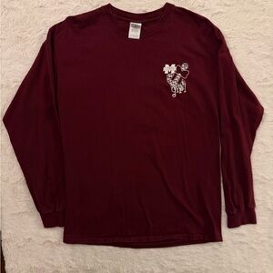 Mississippi State University Shirt Womens Large L/S Maroon Hail State Anchor